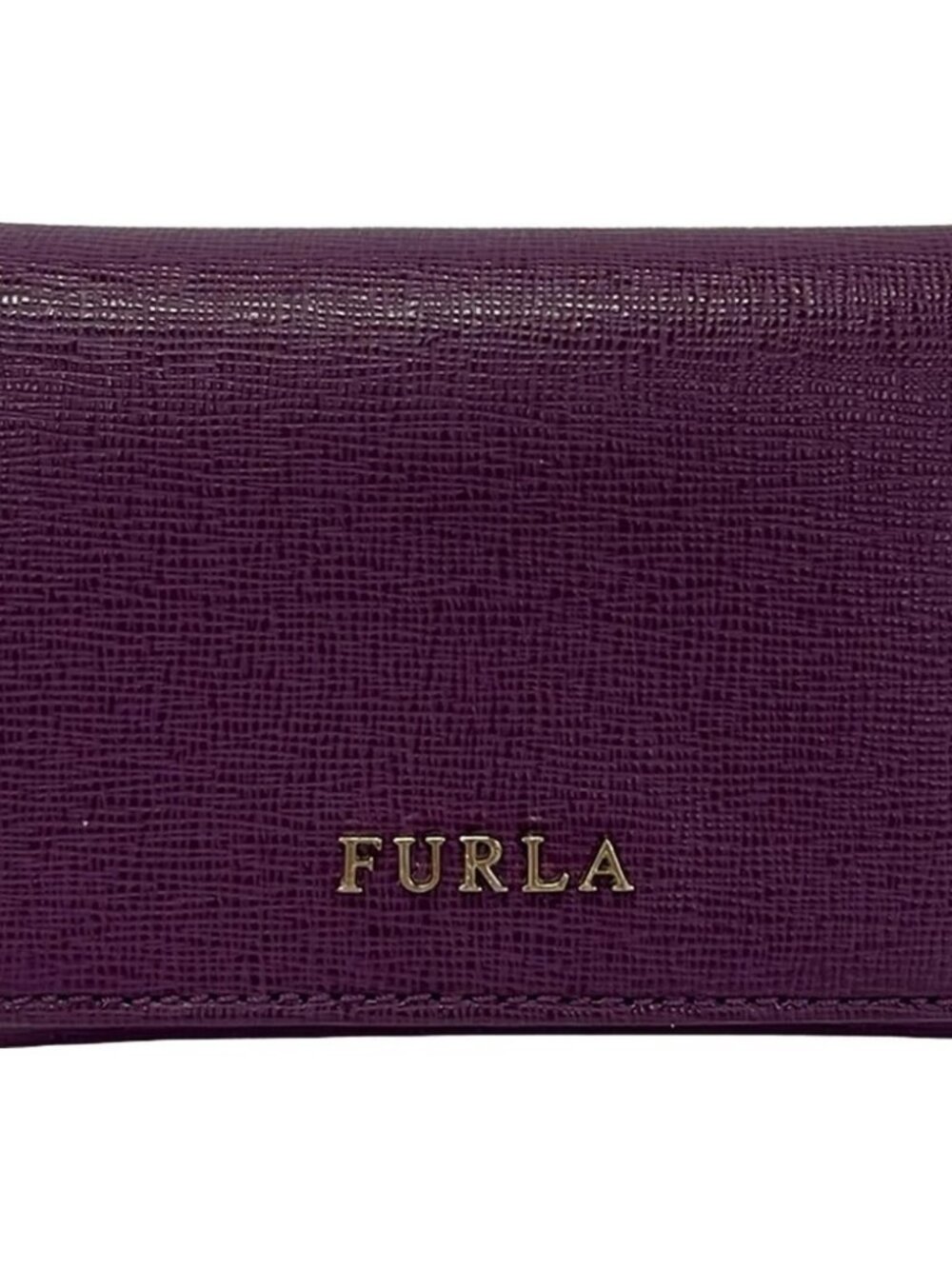 FURLA Purple Leather Trifold Wallet